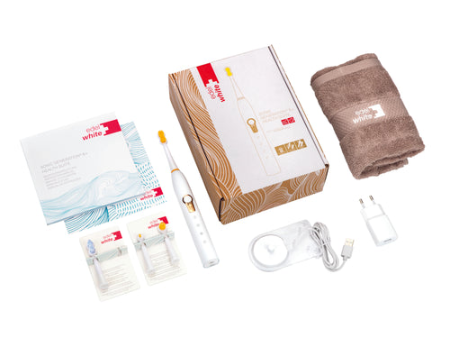 edelwhite Sonic Generation Health Suite 8+ Schallzahnbürste Ultrasoft INKL. 4 ERSATZKÖPFE (UVP 59,96€) STIFTUNG WARENTEST NOTE 1,9 GUT /SEHR GUT 