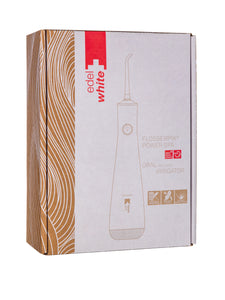 Munddusche Flosserpik Power Spa Portable Oral mit sehr starkem Akku, 3-stufige Wasserstrahlintensität, 4 Aufsätzen, Akku, Handtuch